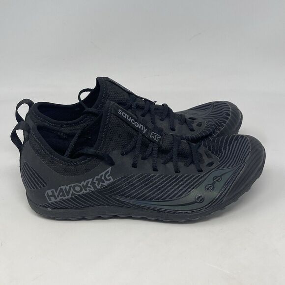 Saucony Havok XC Shoes Mens 7 Black Mesh Lightweight Running Spikeless Sneakers - Picture 1 of 16